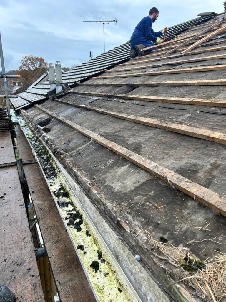 This is a photo of a roof being repaired in Attleborough. Installation carried out by Attleborough Roofing Services